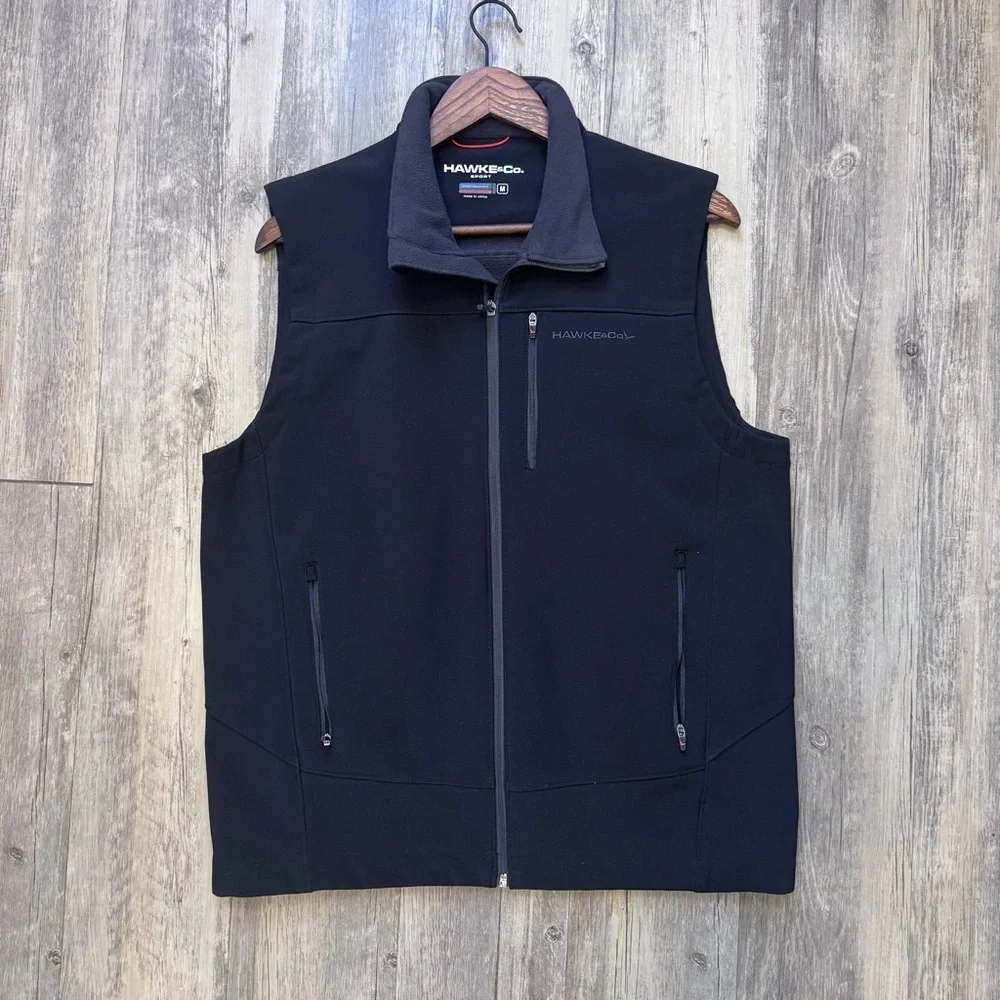 Hawke & Co Men's Black Zip Up Vest Size M